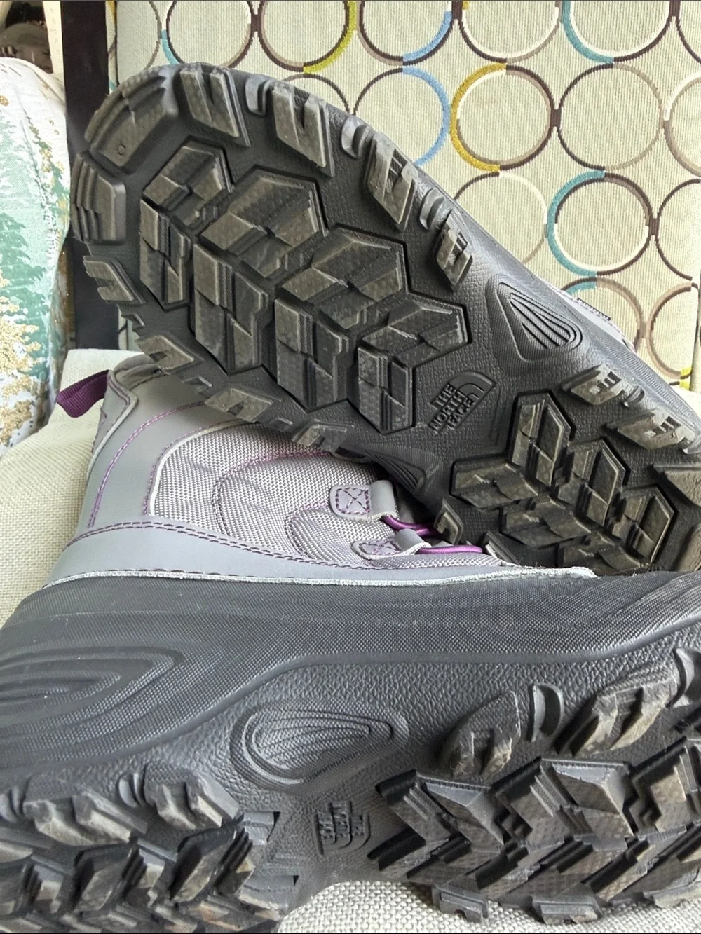 The North Face Gray and Purple Kids Snow Boots Size 4 Girls
